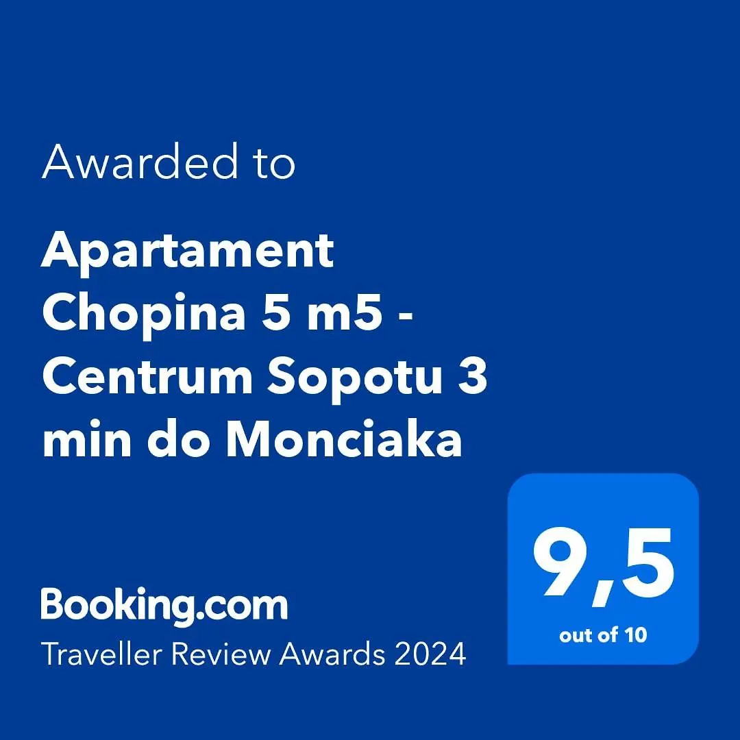 Apartament Chopina 5 M5 - Centrum Sopotu 3 Min Do Monciaka Polska